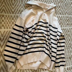 Striped Quarter Zip